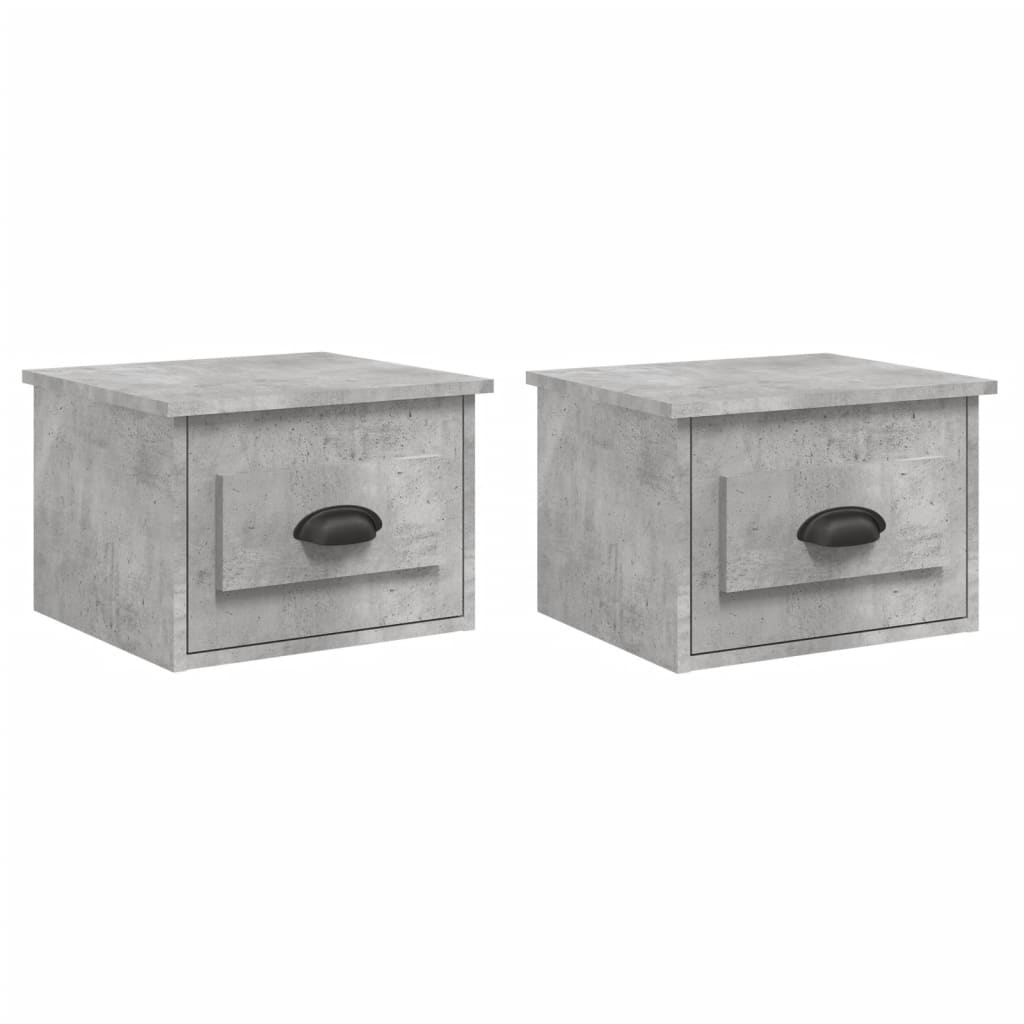 Tables de chevet murales 2 pcs gris béton 41,5x36x28 cm - XIOS