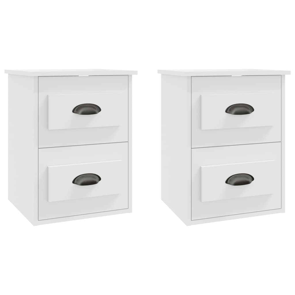 Tables de chevet murales 2 pcs blanc 41,5x36x53 cm - XIOS