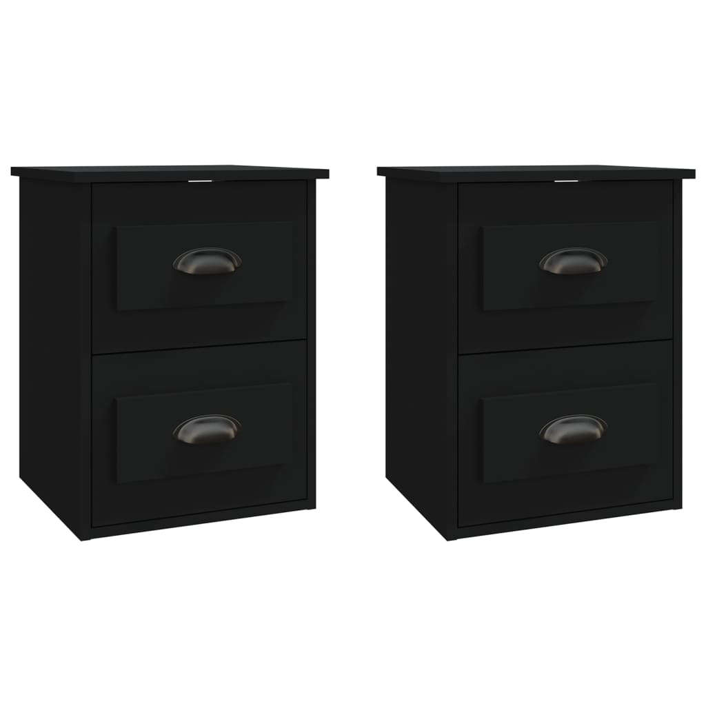 Tables de chevet murales 2 pcs noir 41,5x36x53 cm - XIOS