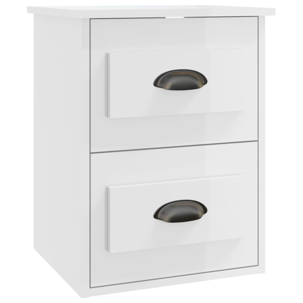 Tables de chevet murales 2 pcs blanc brillant 41,5x36x53 cm - XIOS
