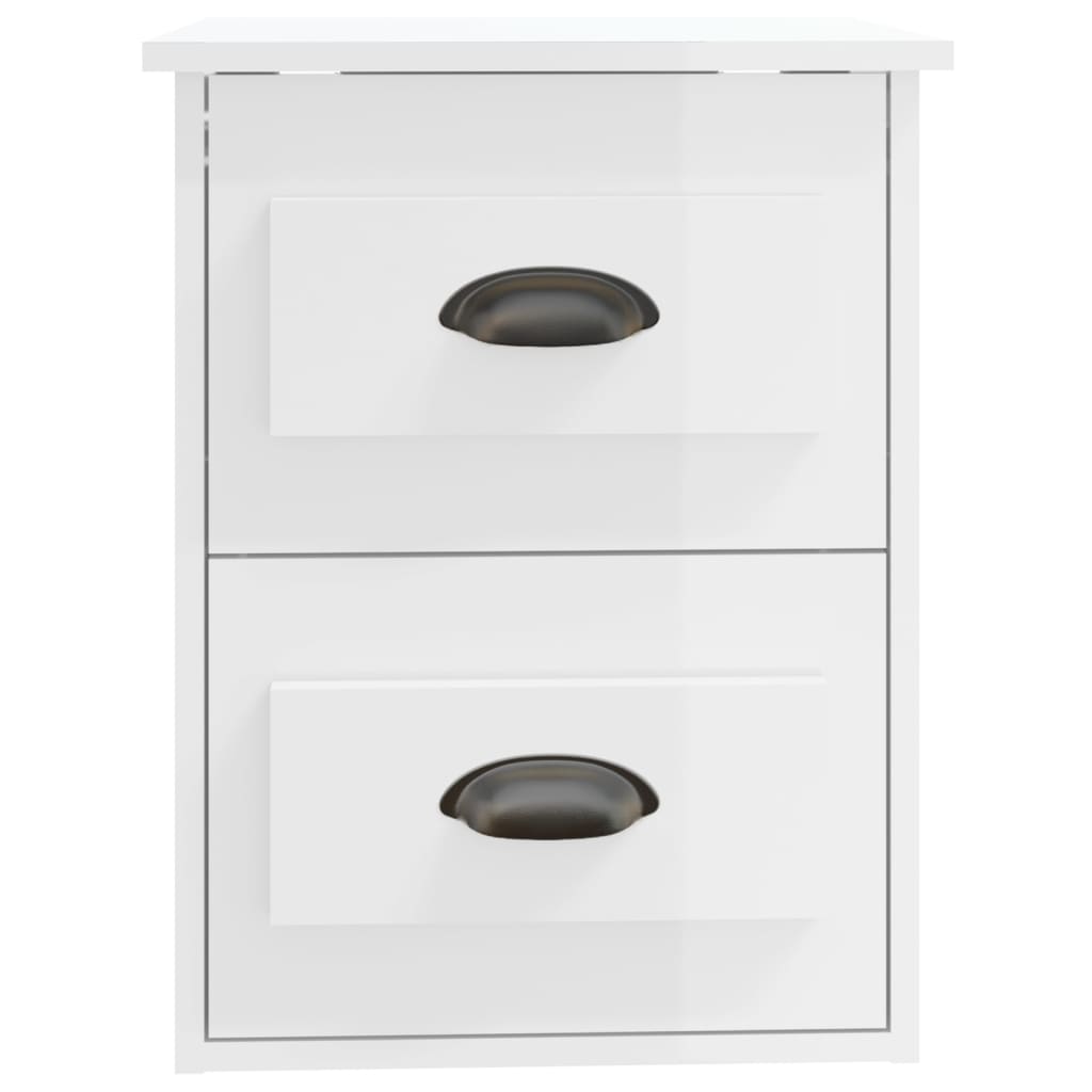 Tables de chevet murales 2 pcs blanc brillant 41,5x36x53 cm - XIOS