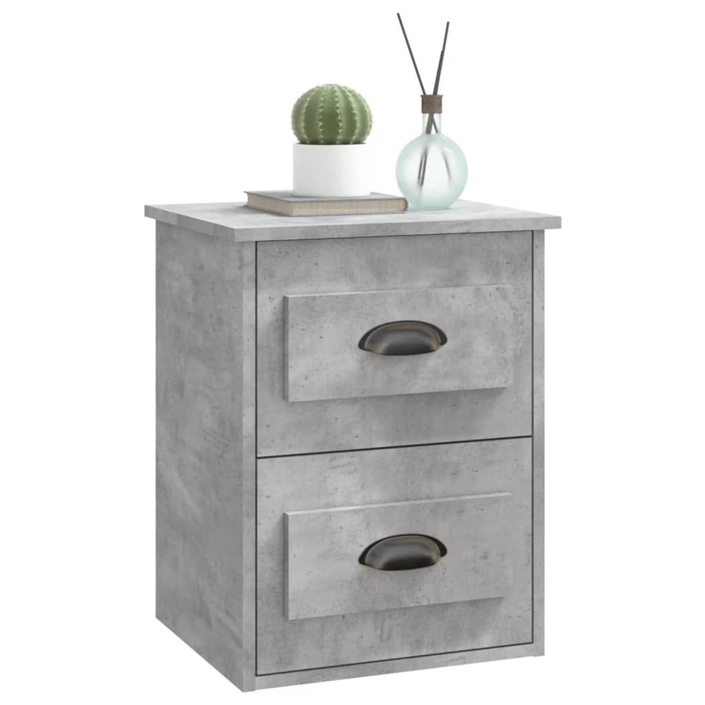 Table de chevet murale gris béton 41,5x36x53 cm - XIOS