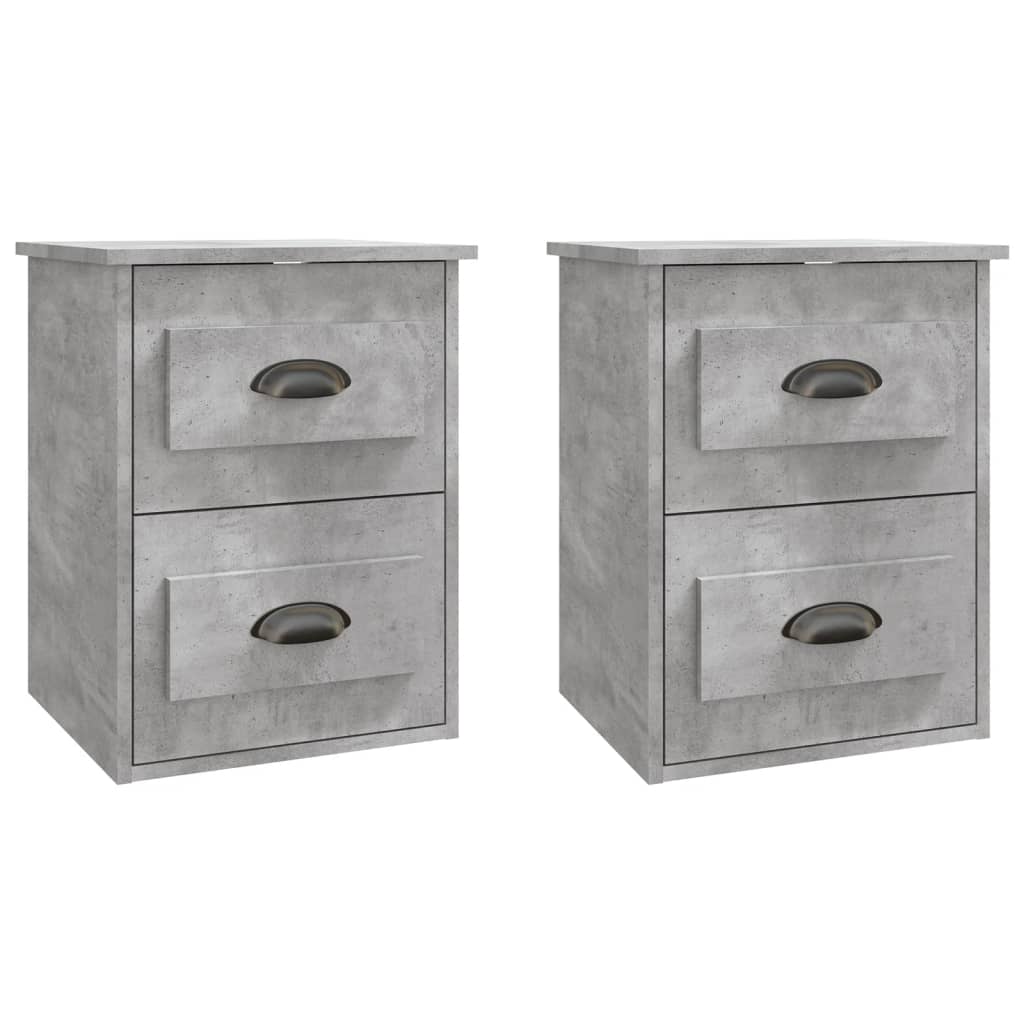 Tables de chevet murales 2 pcs gris béton 41,5x36x53 cm - XIOS