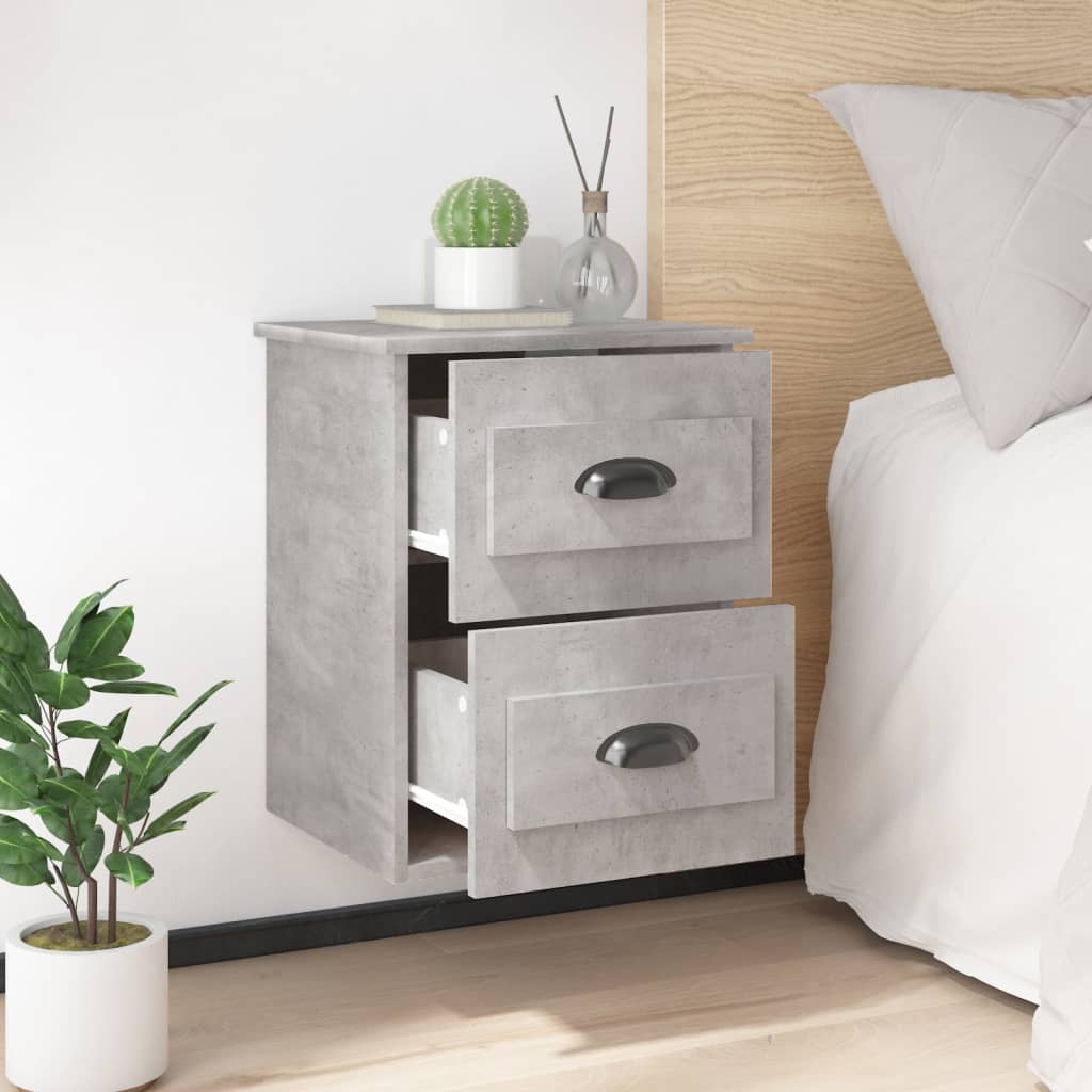 Tables de chevet murales 2 pcs gris béton 41,5x36x53 cm - XIOS