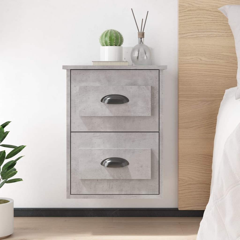 Tables de chevet murales 2 pcs gris béton 41,5x36x53 cm - XIOS