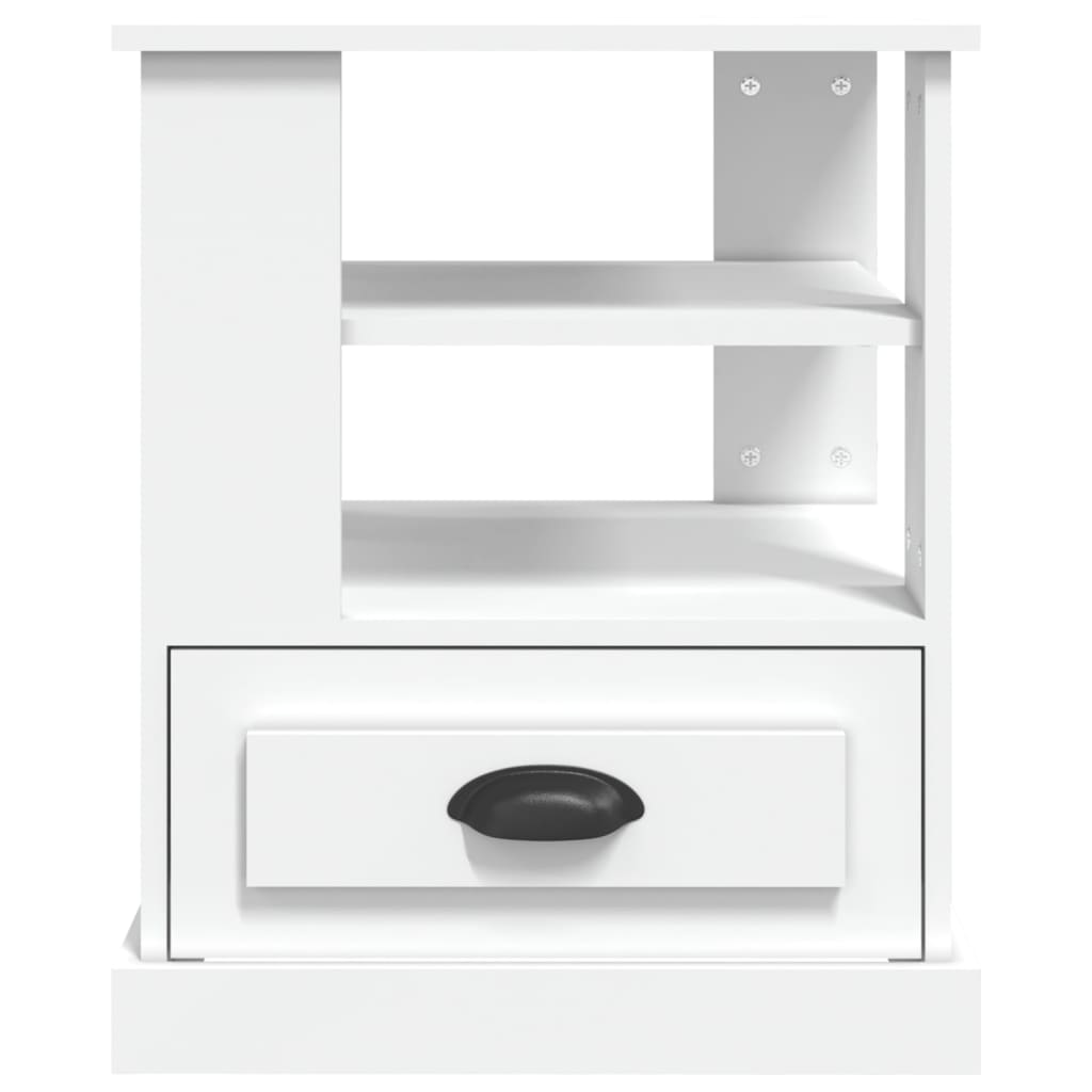 Table d'appoint blanc 50x50x60 cm bois d’ingénierie - XIOS