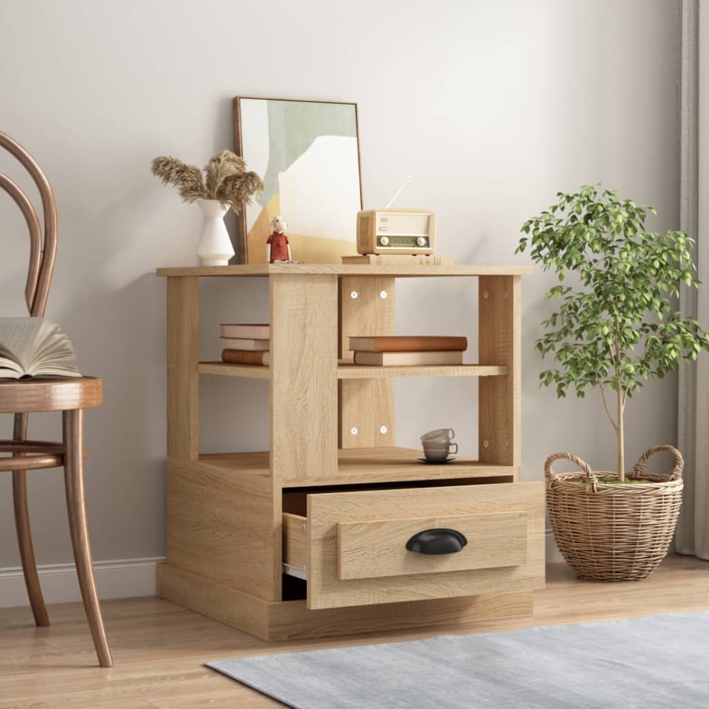 Table d'appoint chêne sonoma 50x50x60 cm bois d'ingénierie - XIOS