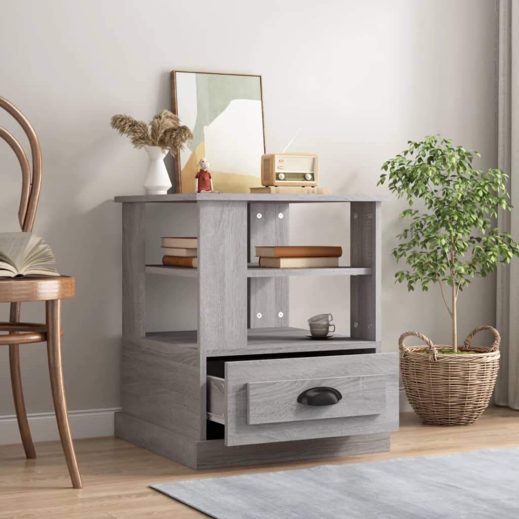 Table d'appoint sonoma gris 50x50x60 cm bois d'ingénierie - XIOS