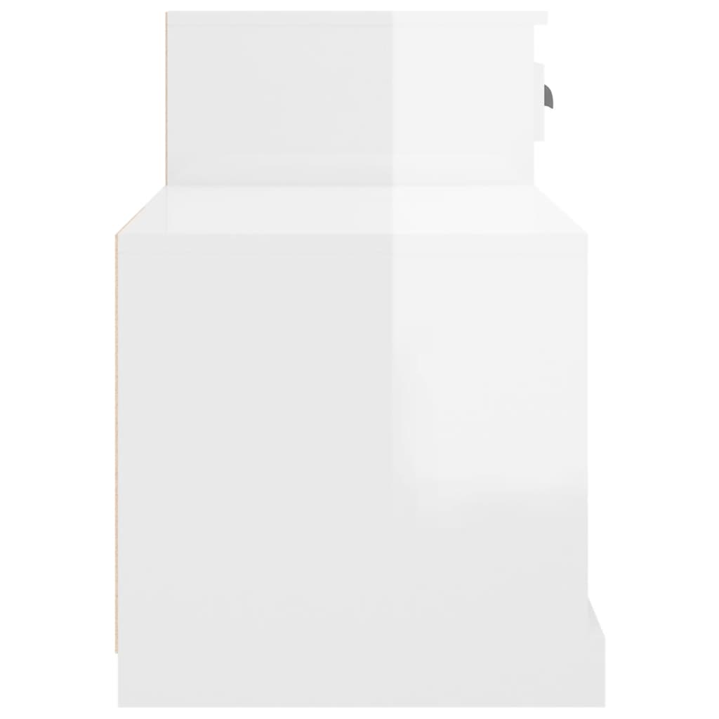 Armoire à chaussure blanc brillant 100x42x60 cm bois ingénierie - XIOS