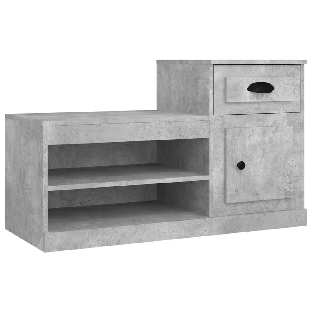 Armoire à chaussures gris béton 100x42x60 cm bois d'ingénierie - XIOS