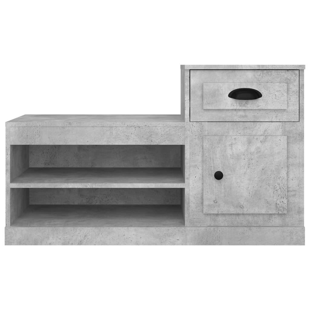 Armoire à chaussures gris béton 100x42x60 cm bois d'ingénierie - XIOS