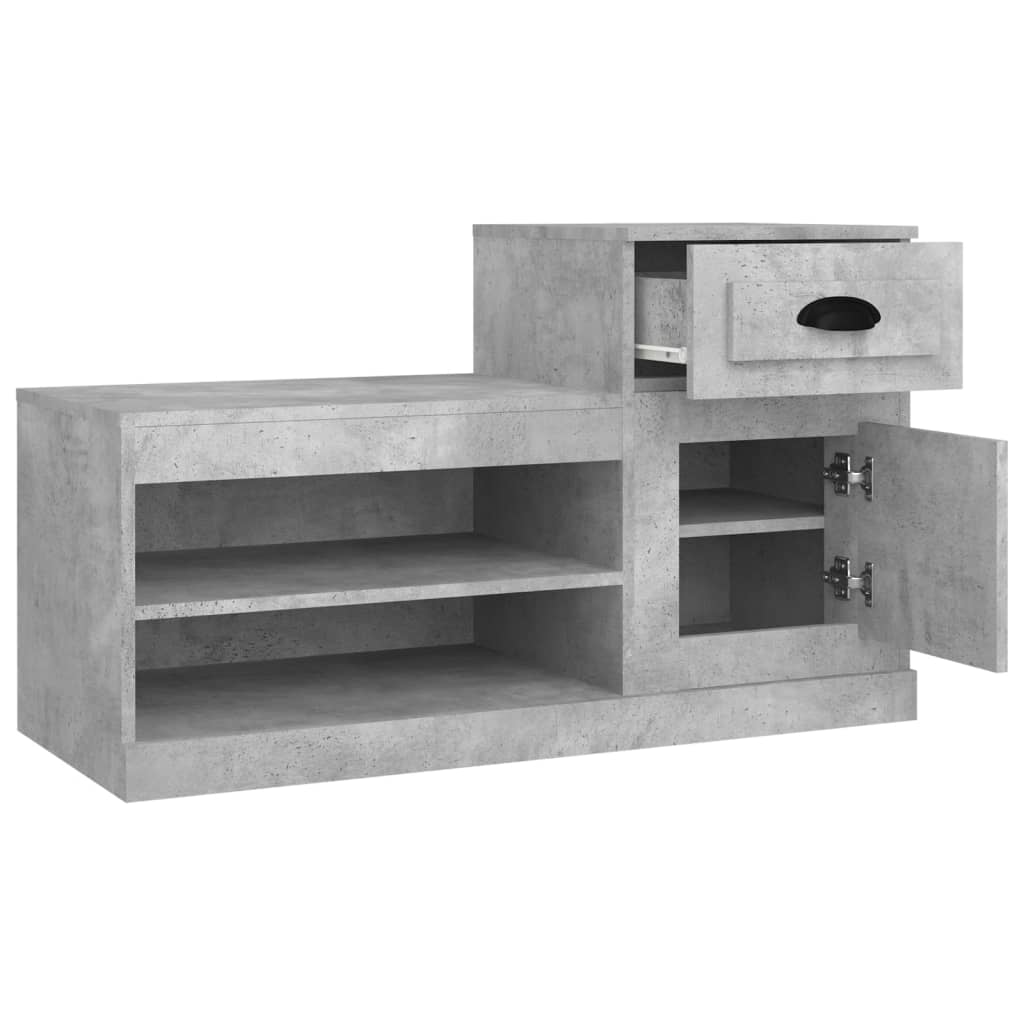 Armoire à chaussures gris béton 100x42x60 cm bois d'ingénierie - XIOS