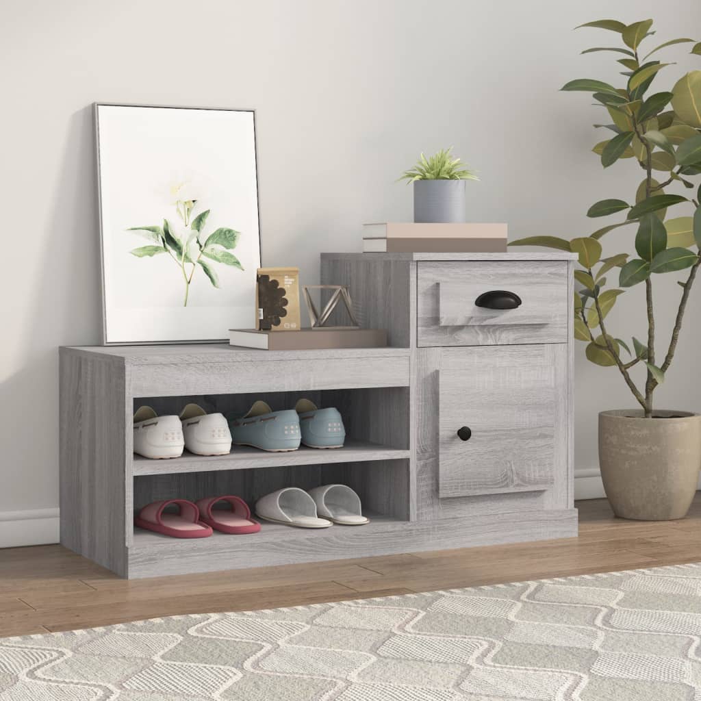 Armoire à chaussures sonoma gris 100x42x60 cm bois d'ingénierie - XIOS