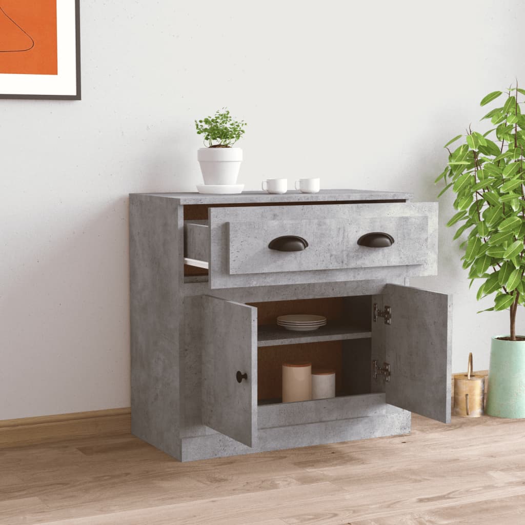 Buffet gris béton 70x35,5x67,5 cm bois d'ingénierie - XIOS