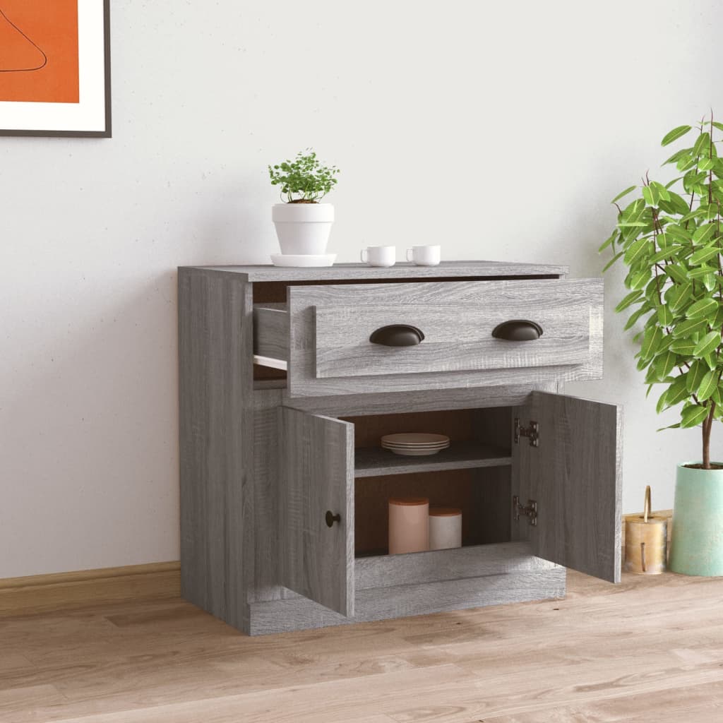 Buffet sonoma gris 70x35,5x67,5 cm bois d'ingénierie - XIOS