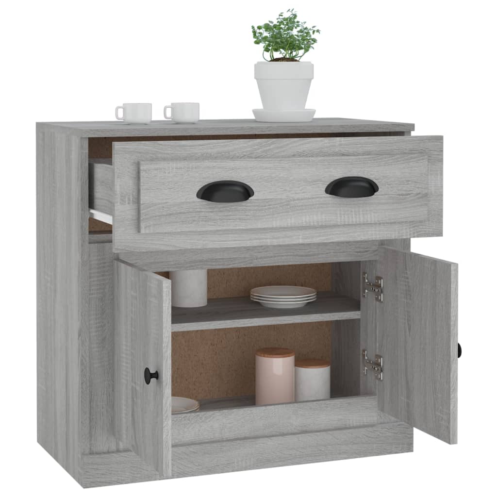 Buffet sonoma gris 70x35,5x67,5 cm bois d'ingénierie - XIOS