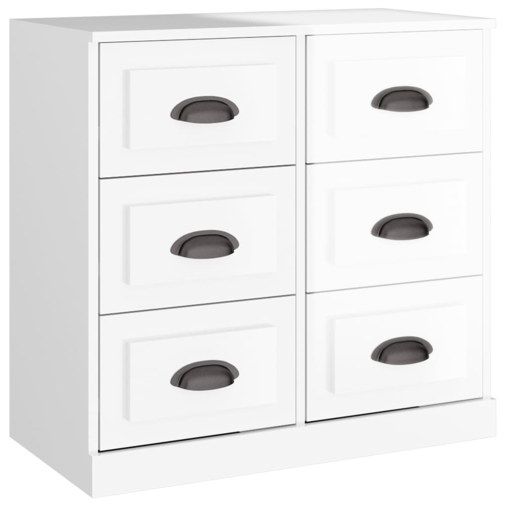 Buffet blanc brillant 70x35,5x67,5 cm bois d'ingénierie