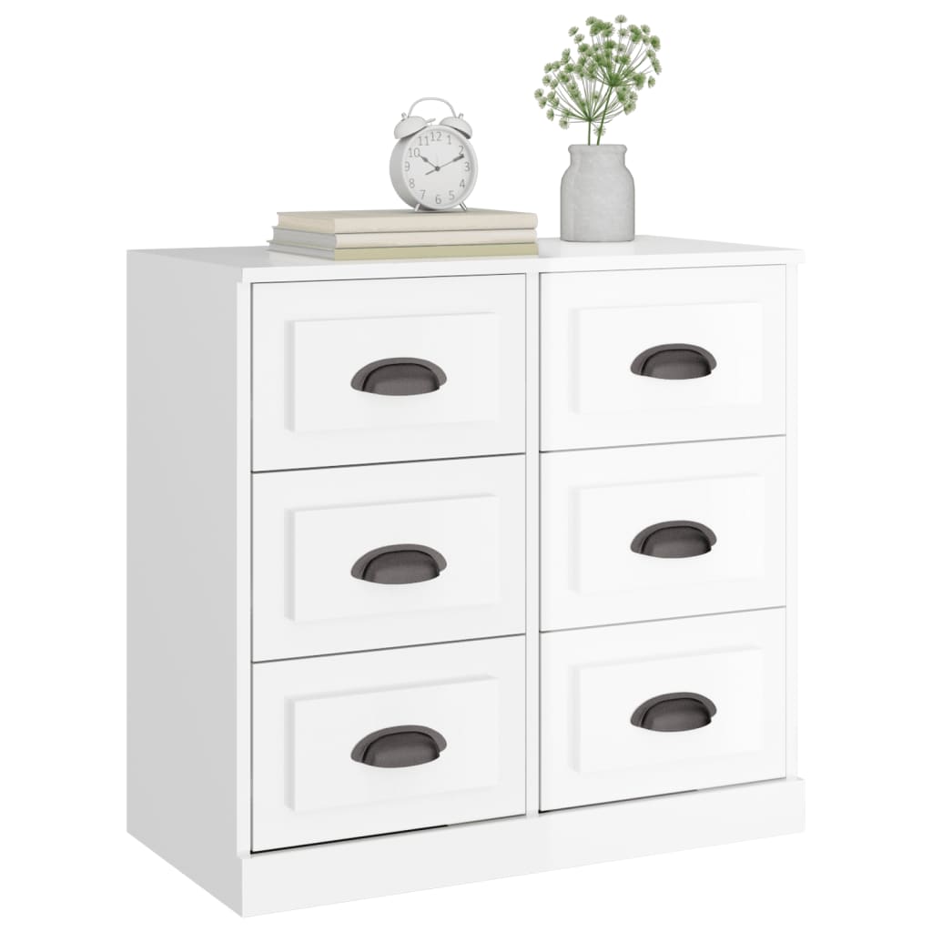 Buffet blanc brillant 70x35,5x67,5 cm bois d'ingénierie