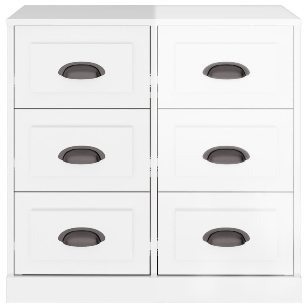 Buffet blanc brillant 70x35,5x67,5 cm bois d'ingénierie