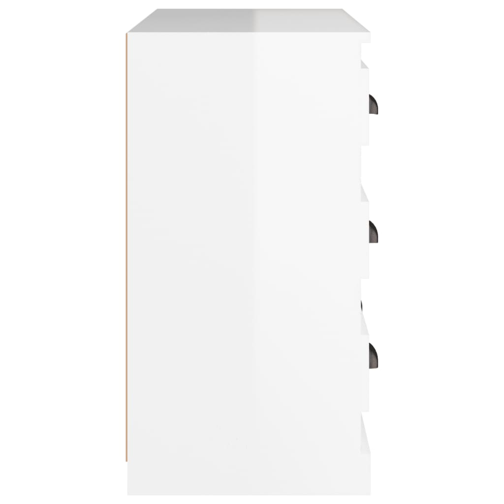 Buffet blanc brillant 70x35,5x67,5 cm bois d'ingénierie