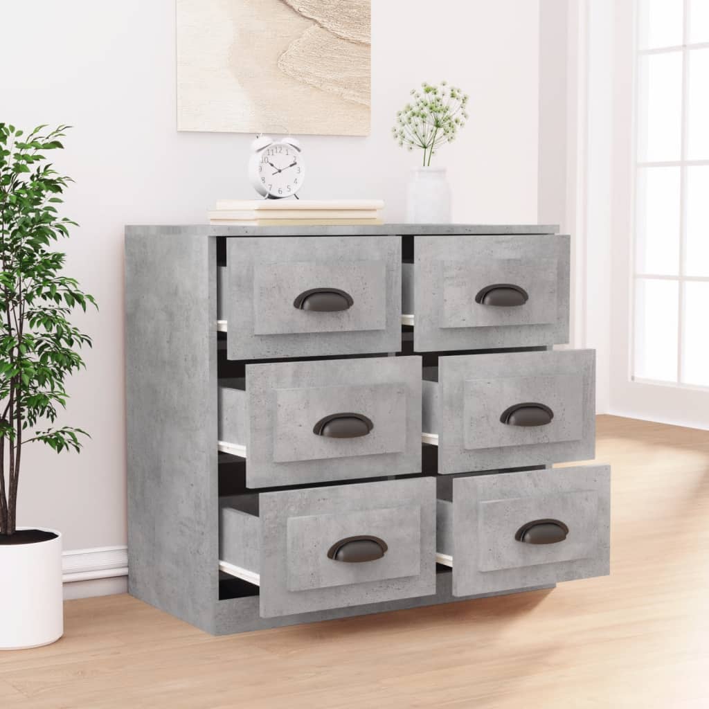Buffet gris béton 70x35,5x67,5 cm bois d'ingénierie - XIOS