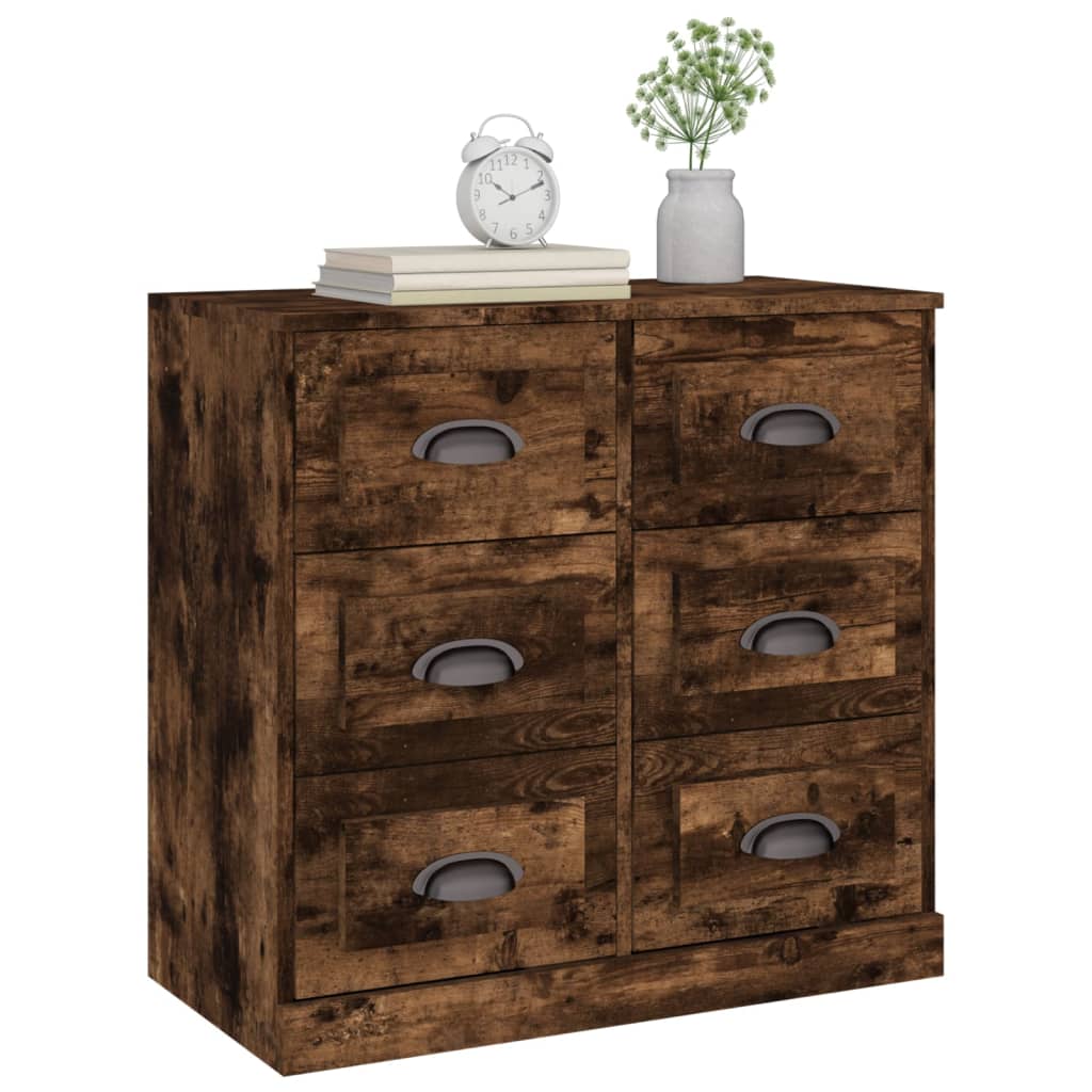 Buffet chêne fumé 70x35,5x67,5 cm bois d'ingénierie - XIOS