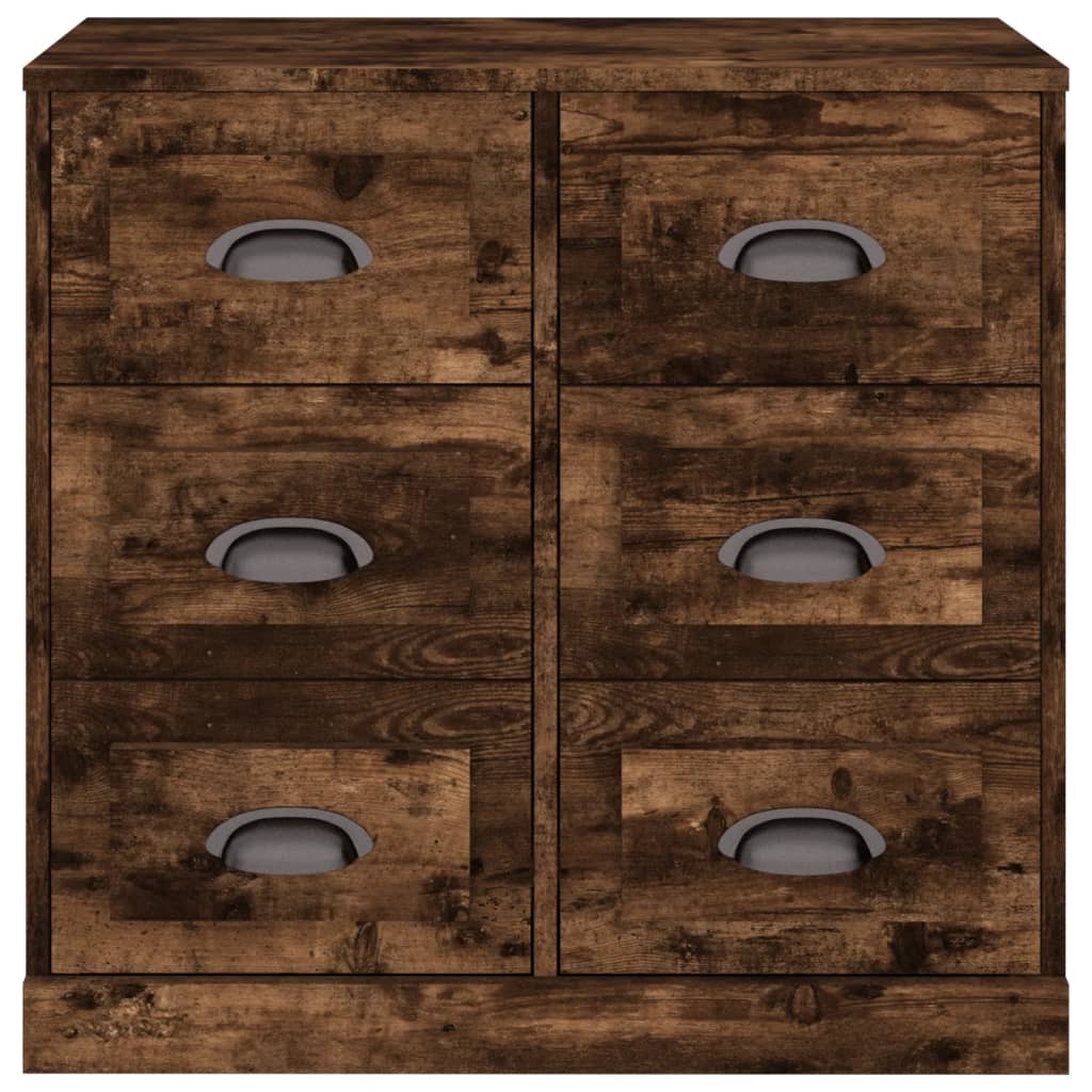 Buffet chêne fumé 70x35,5x67,5 cm bois d'ingénierie - XIOS