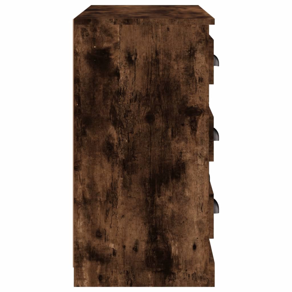 Buffet chêne fumé 70x35,5x67,5 cm bois d'ingénierie - XIOS