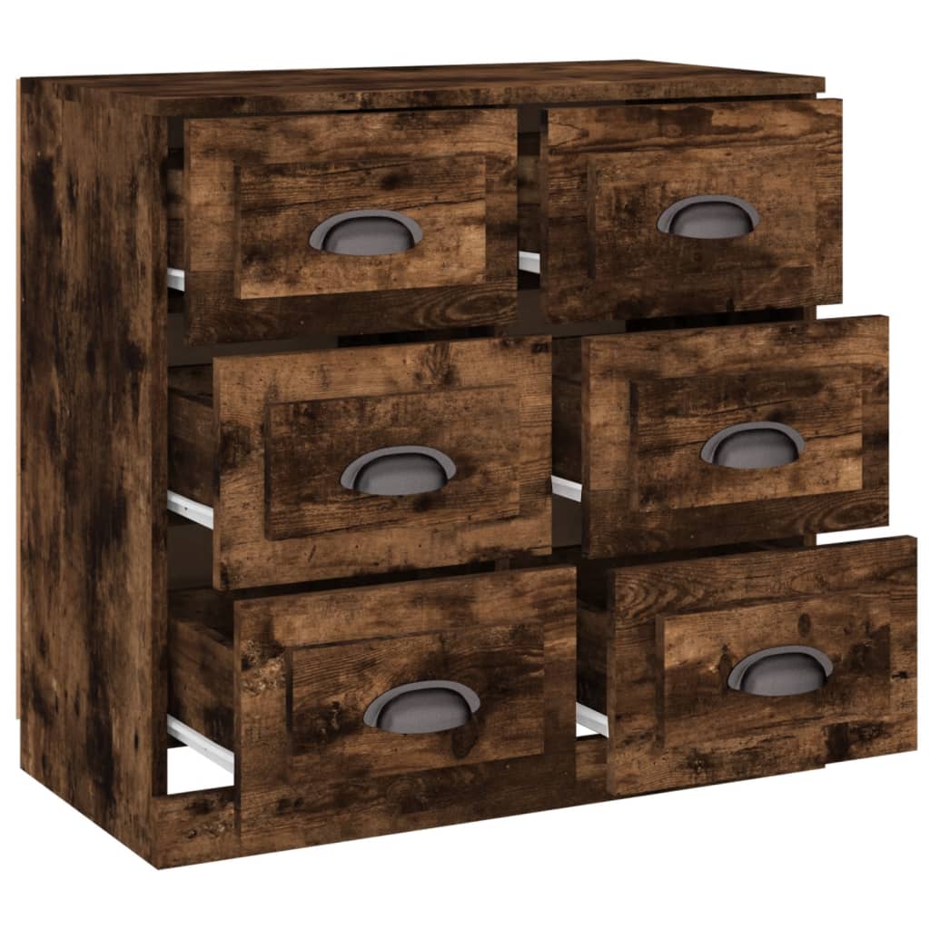 Buffet chêne fumé 70x35,5x67,5 cm bois d'ingénierie - XIOS