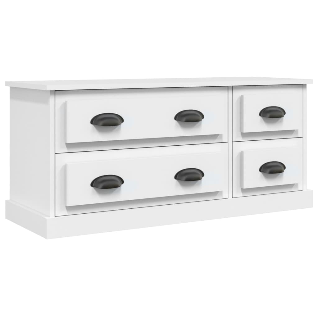 Meuble TV blanc 100x35,5x45 cm bois d'ingénierie - XIOS