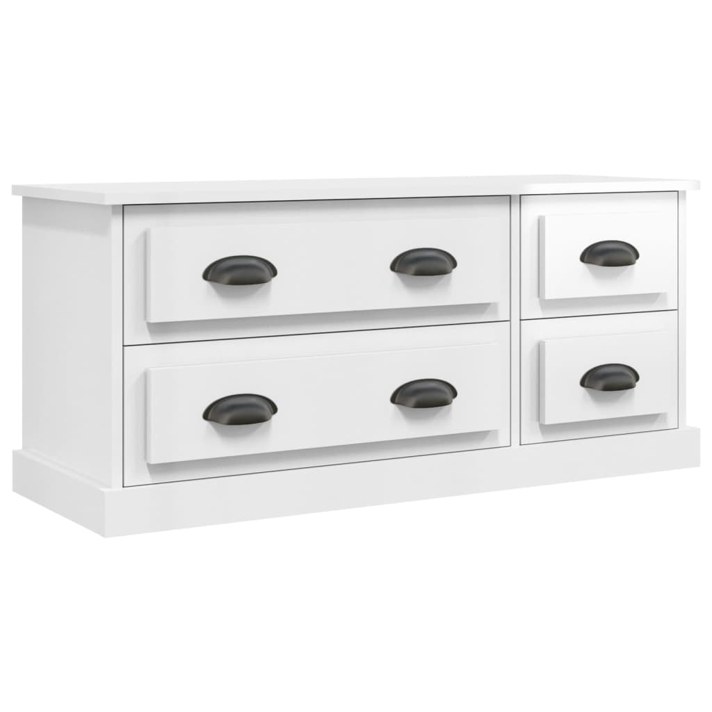 Meuble TV blanc brillant 100x35,5x45 cm bois d'ingénierie - XIOS