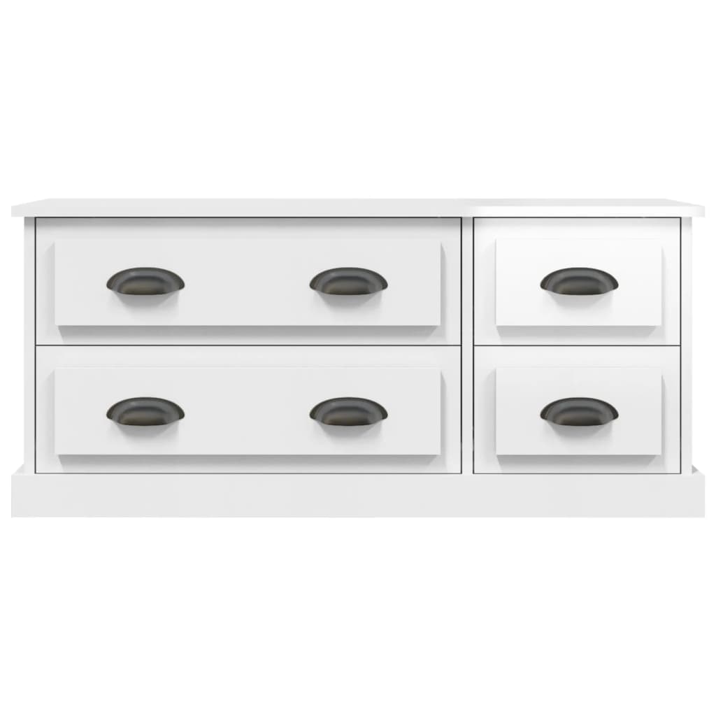 Meuble TV blanc brillant 100x35,5x45 cm bois d'ingénierie - XIOS
