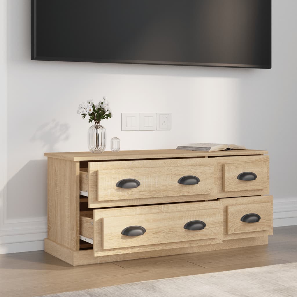 Meuble TV chêne sonoma 100x35,5x45 cm bois d'ingénierie - XIOS