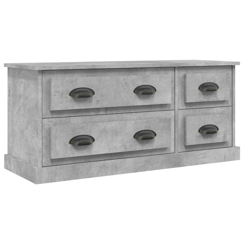 Meuble TV gris béton 100x35,5x45 cm bois d'ingénierie - XIOS