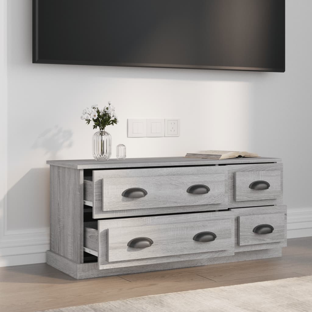 Meuble TV sonoma gris 100x35,5x45 cm bois d'ingénierie - XIOS