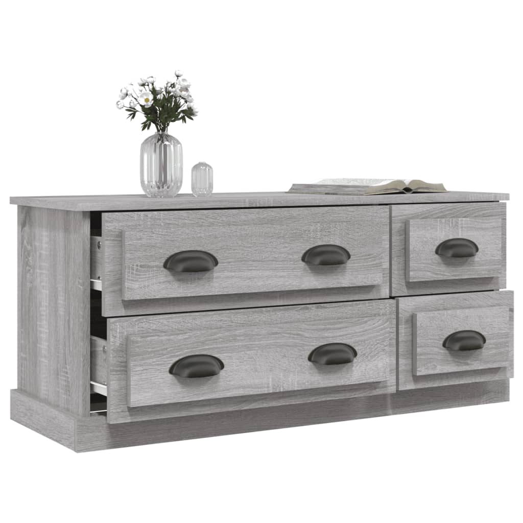 Meuble TV sonoma gris 100x35,5x45 cm bois d'ingénierie - XIOS