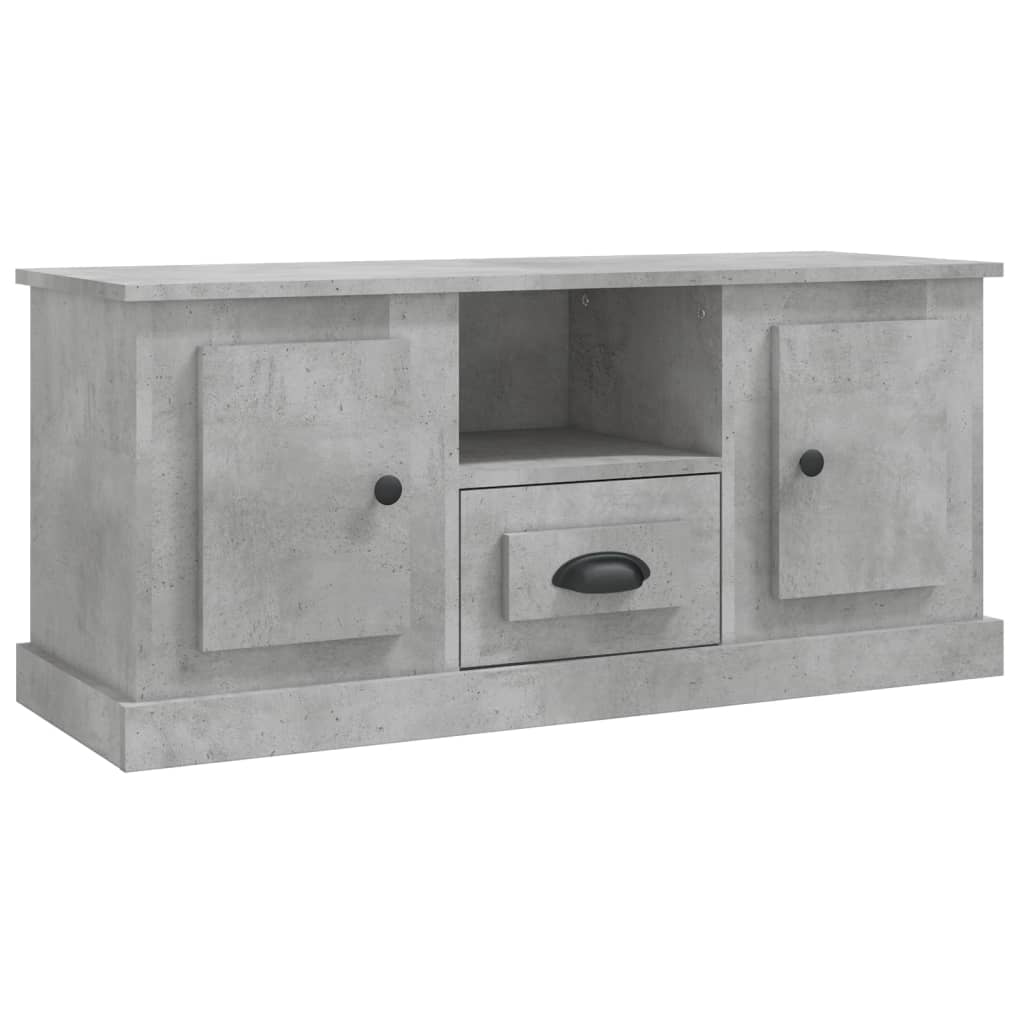 Meuble TV gris béton 100x35,5x45 cm bois d'ingénierie - XIOS