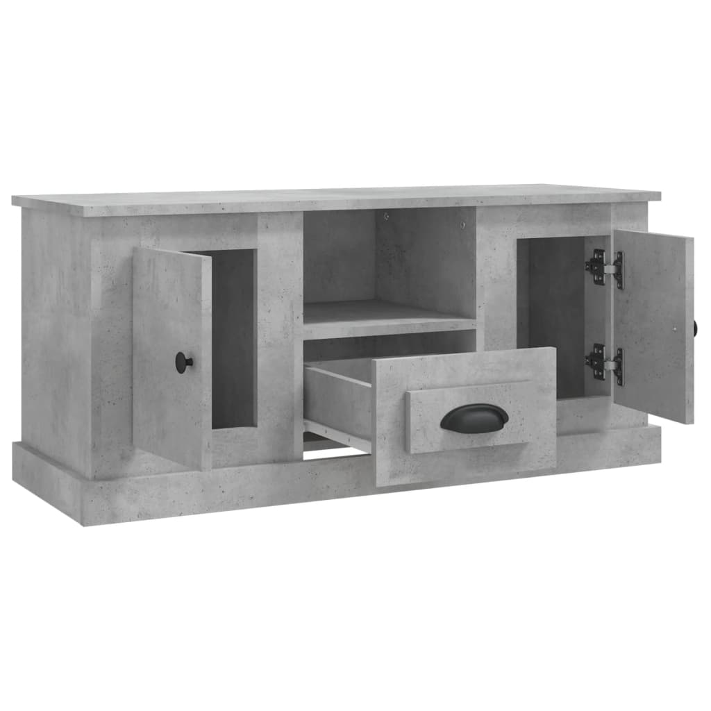 Meuble TV gris béton 100x35,5x45 cm bois d'ingénierie - XIOS