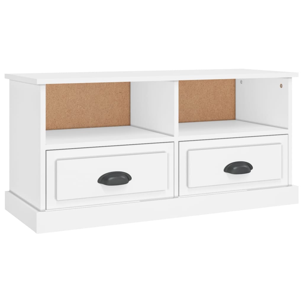 Meuble TV blanc 93x35,5x45 cm bois d'ingénierie - XIOS
