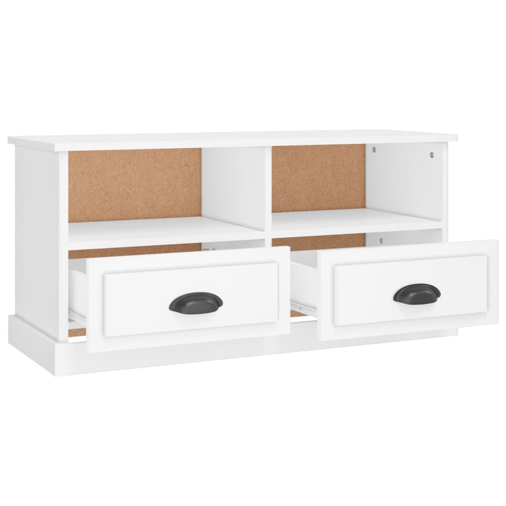 Meuble TV blanc 93x35,5x45 cm bois d'ingénierie - XIOS