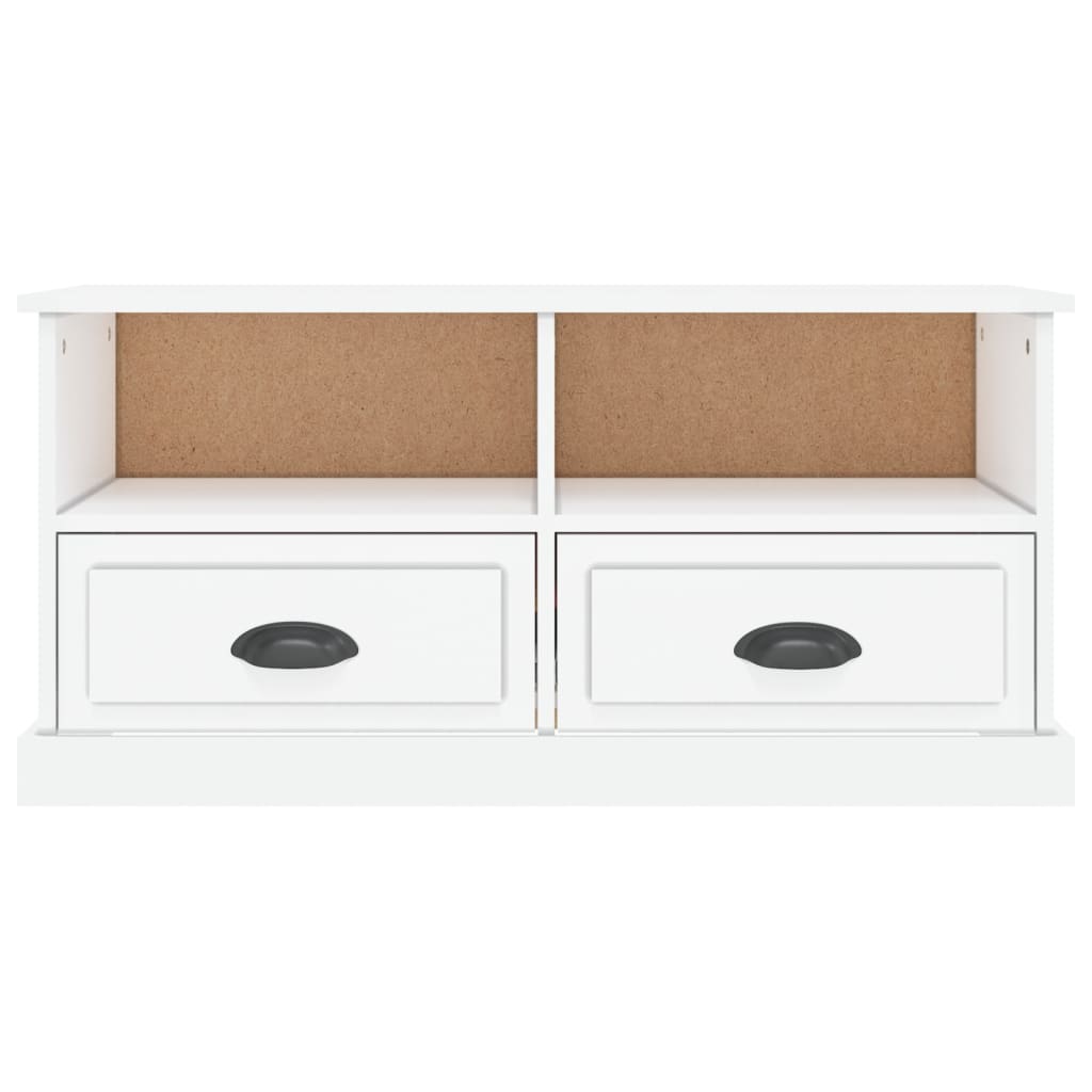 Meuble TV blanc brillant 93x35,5x45 cm bois d'ingénierie - XIOS