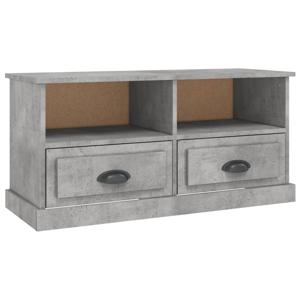 Meuble TV gris béton 93x35,5x45 cm bois d'ingénierie - XIOS