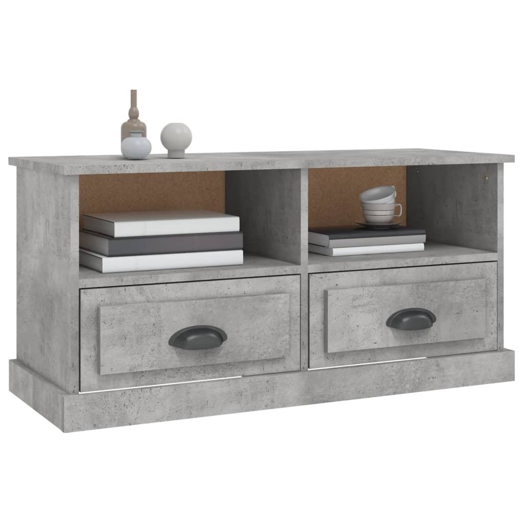 Meuble TV gris béton 93x35,5x45 cm bois d'ingénierie - XIOS