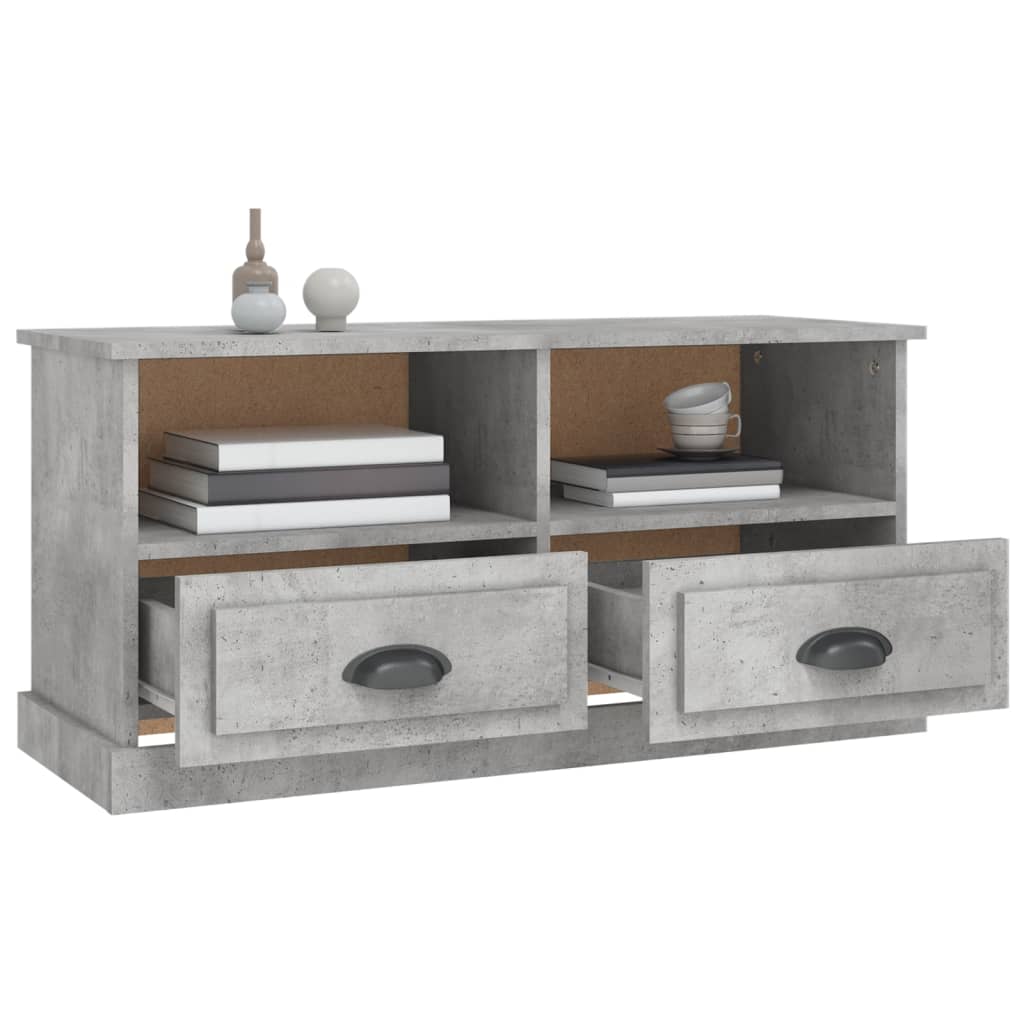 Meuble TV gris béton 93x35,5x45 cm bois d'ingénierie - XIOS