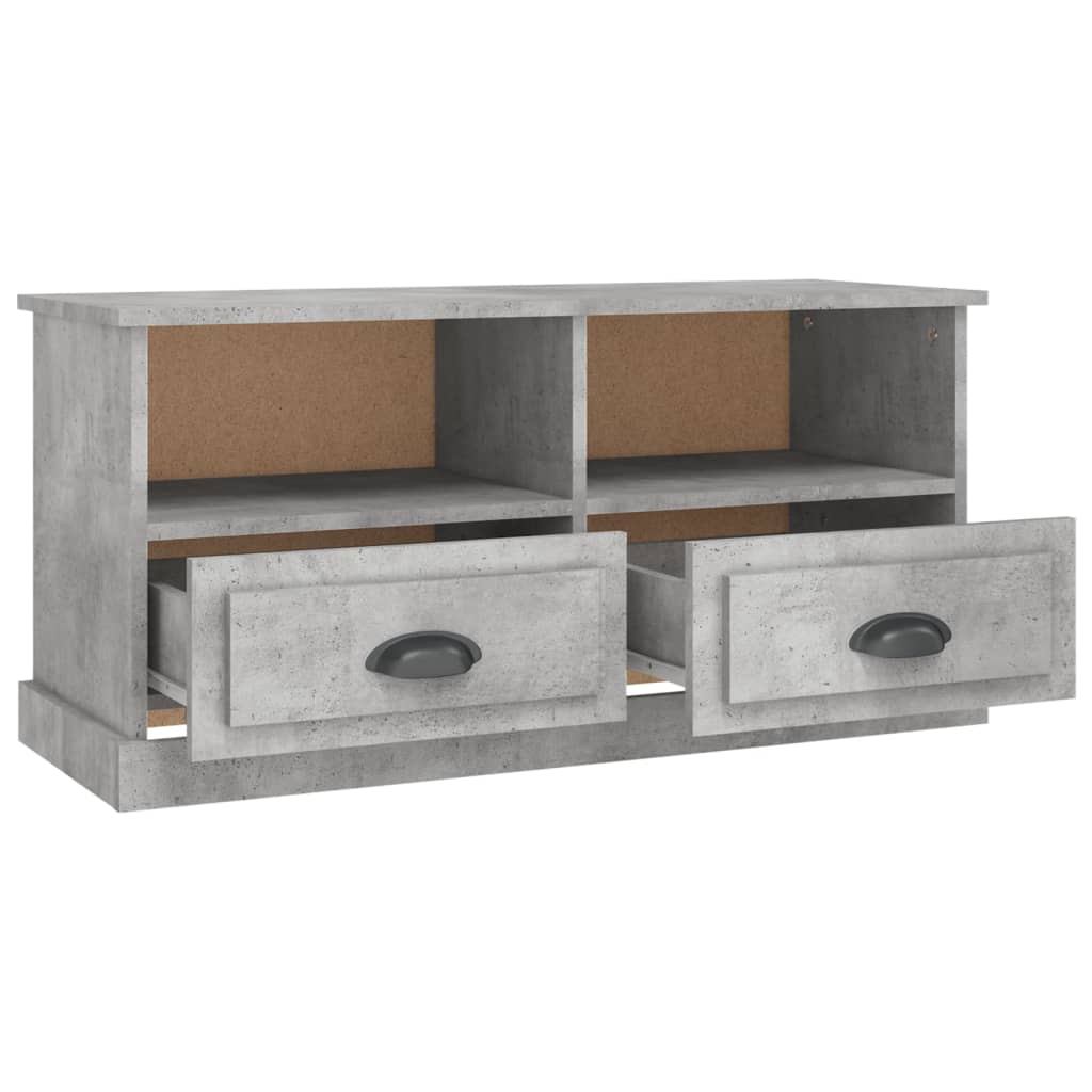 Meuble TV gris béton 93x35,5x45 cm bois d'ingénierie - XIOS