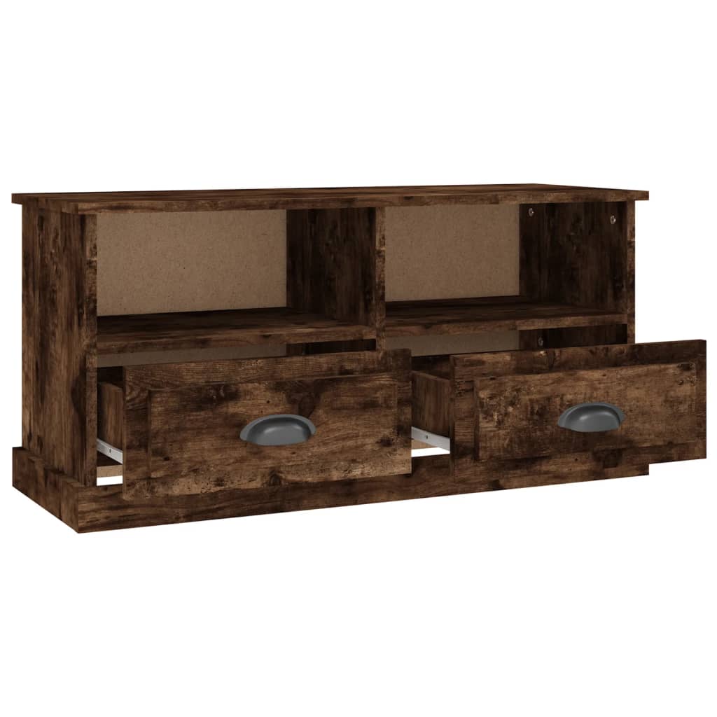 Meuble TV chêne fumé 93x35,5x45 cm bois d'ingénierie - XIOS