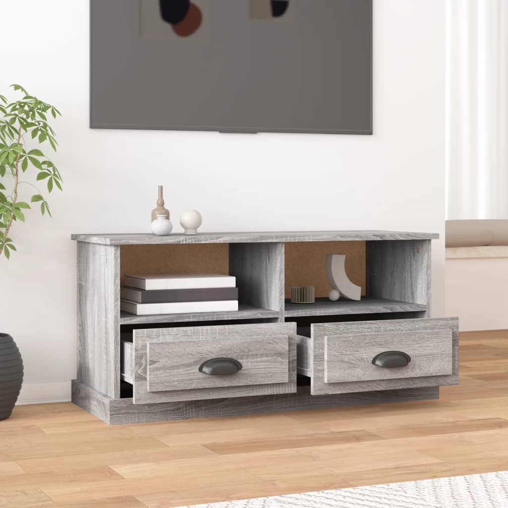 Meuble TV sonoma gris 93x35,5x45 cm bois d'ingénierie - XIOS