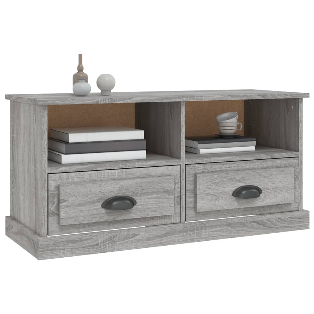 Meuble TV sonoma gris 93x35,5x45 cm bois d'ingénierie - XIOS