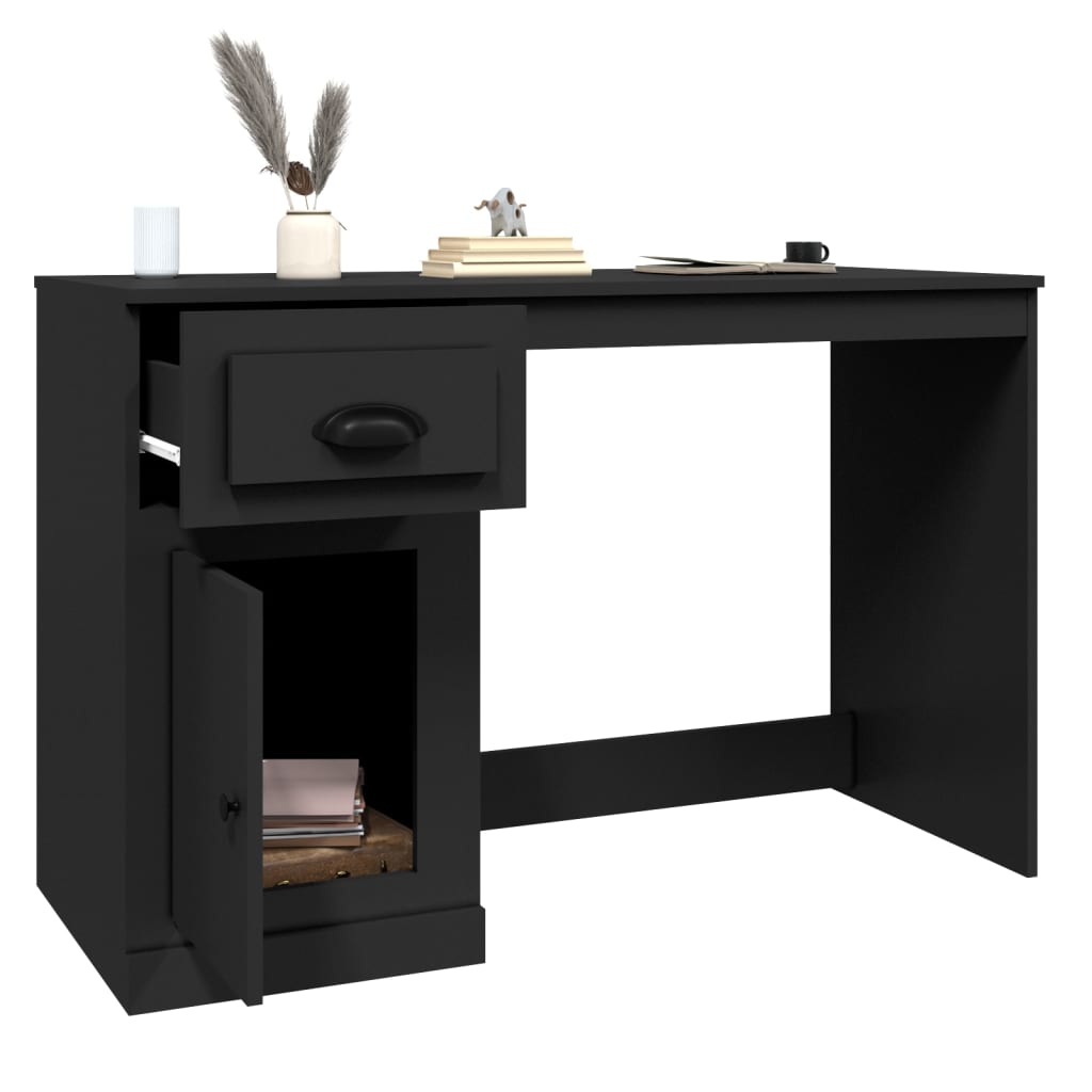 Bureau avec tiroir noir 115x50x75 cm bois d'ingénierie - XIOS