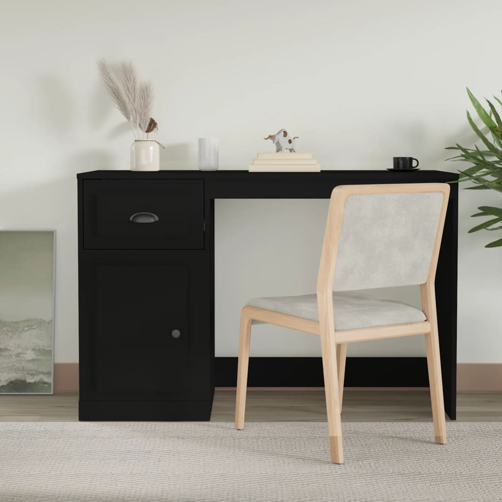 Bureau avec tiroir noir 115x50x75 cm bois d'ingénierie - XIOS